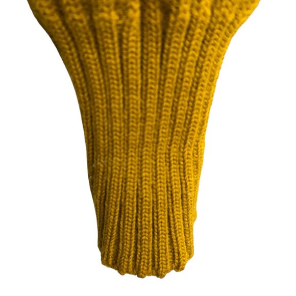 Vintage Iowa State Mustard Yellow Collegiate Sweater 60's Large Distressed Wool - Picture 11 of 13